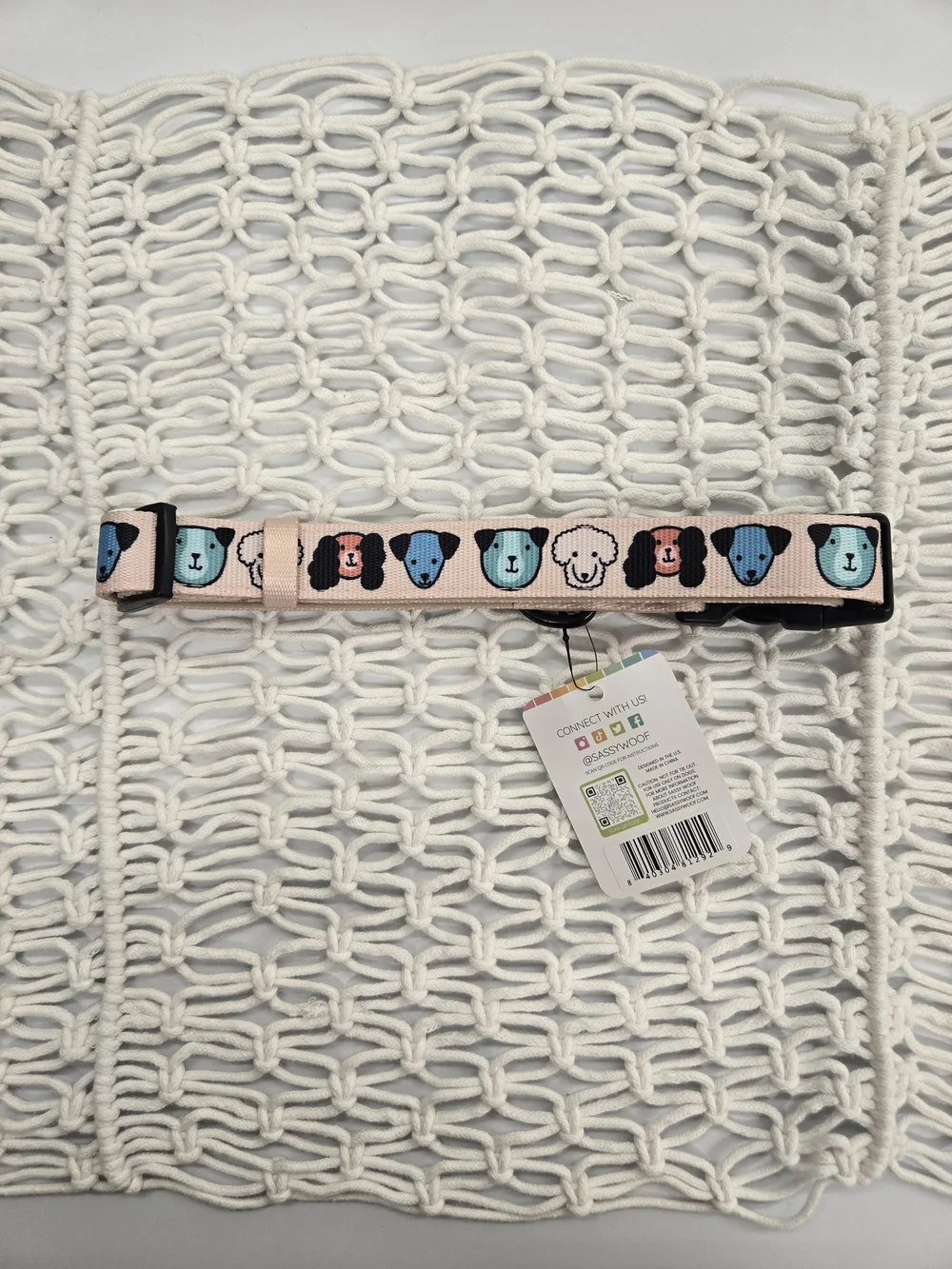 Sassy Woof Pink Dog Face Pattern Collar